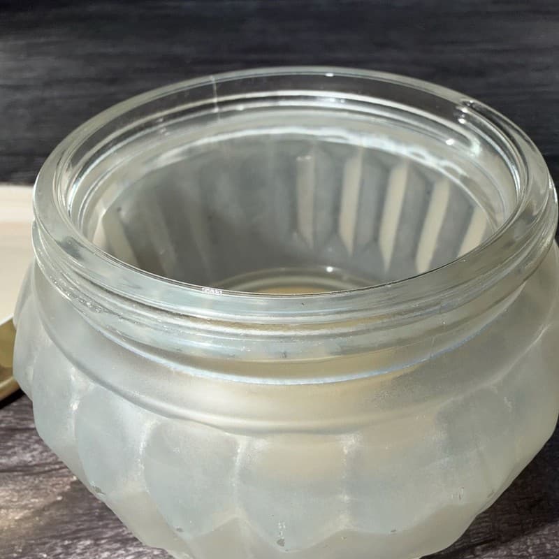 VTG Estée Lauder Re-Nutriv Powder Frosted Glass Jar w/ Gold Tone Embossed Lid - Thumbnail 9