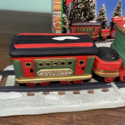 Vintage Hearthside Village Porcelain Train Christmas Holiday Decoration - Thumbnail 2