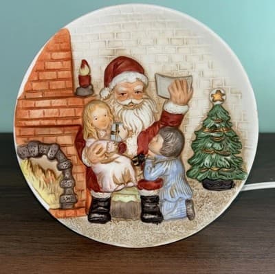 Vintage Santa Claus Night Light Working Christmas Tree Plug-In Lamp Reading - Thumbnail 3