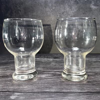 Set Of 2 Federal Glass 14 Oz Heavy Stackable Beer Cocktail Glasses MCM Replacmen