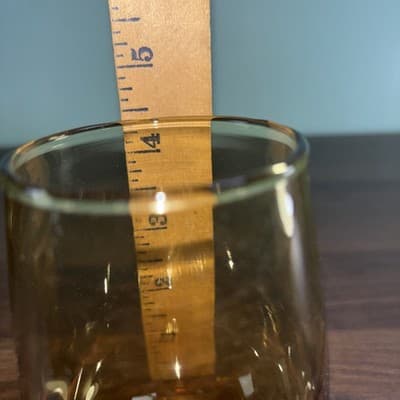Vintage Replacement Libbey Tempo Amber Roly Poly Drink Juice Glasses MCM Single - Thumbnail 7