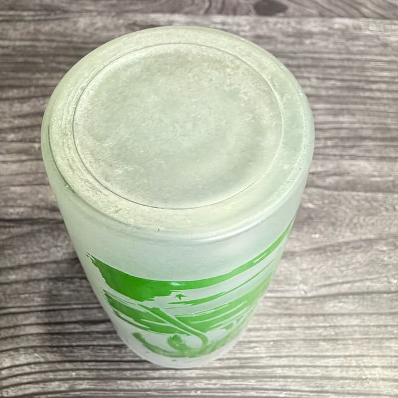 Vintage Federal Glass Frosted Green Palm Tree & Sailboat Highball Tumbler - Thumbnail 7