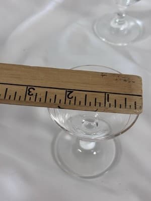 Set of 8 VTG 1970's Schott Zwiesel Stemmed 2 Cl Shot Glasses Red Line Marked - Thumbnail 9