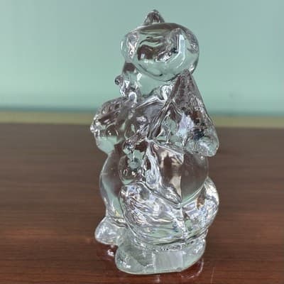 Vintage Clown Jester Clear Art Glass Figurine Paperweight 4" Abstract A Crazy - Thumbnail 3