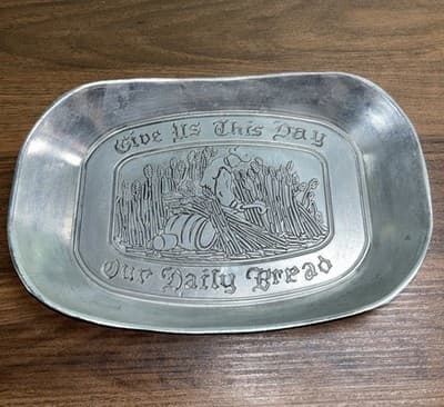 Vintage Give Us This Day Our Daily Bread" Serving Tray, Plate
