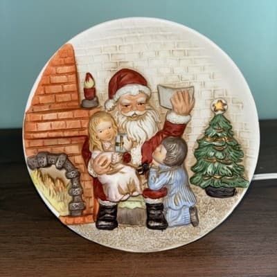 Vintage Santa Claus Night Light Working Christmas Tree Plug-In Lamp Reading - Thumbnail 7