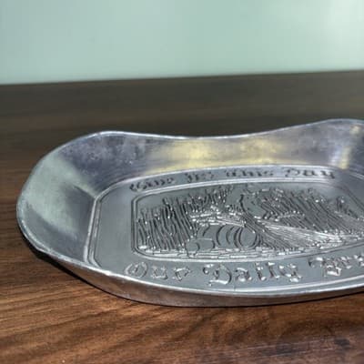 Vintage Give Us This Day Our Daily Bread" Serving Tray, Plate - Thumbnail 4