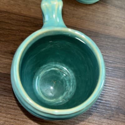 VTG 1920's MCCOY Set Of 4 Blue Green Stoneware Barrel Mugs Tankard Set Coffee - Thumbnail 12