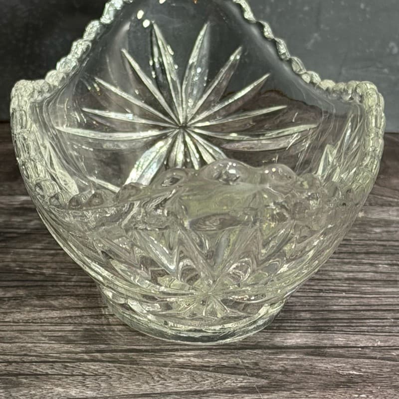 Vintage Anchor Hocking Early American Prescut Star of David Glass Celery Relish - Thumbnail 5