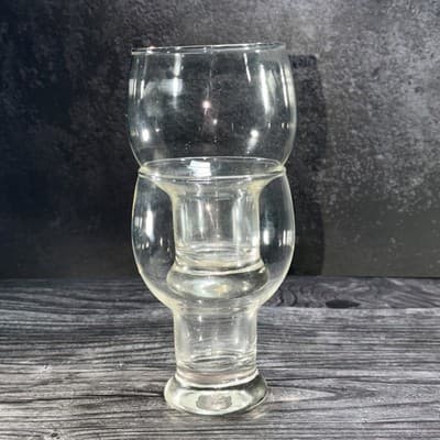 Set Of 2 Federal Glass 14 Oz Heavy Stackable Beer Cocktail Glasses MCM Replacmen - Thumbnail 3