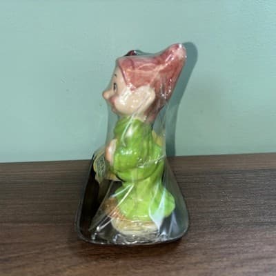Walt Disney Snow White Dopey Sets on Tray Salt & Pepper Shakers NOS Vintage - Thumbnail 6