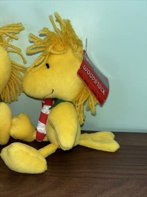 Set Of 2 Hallmark Peanuts Woodstock Christmas Plush 8-inch With Candy Canes NOS - Thumbnail 3