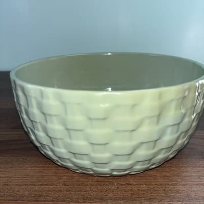 8 Inch Kiruna Stoneware Bowl Basket Weave Design Teal Blue Made In Germany New