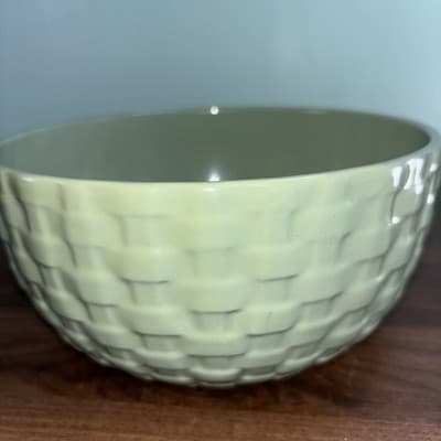8 Inch Kiruna Stoneware Bowl Basket Weave Design Teal Blue Made In Germany New - Thumbnail 4