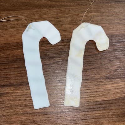 2 Christmas Stocking Candy Canes 5.75” Fused Art Glass Holiday Hanging Ornamen - Thumbnail 9