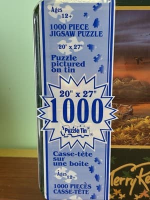 New Terry Redlin Fall Puzzle Tin 1000 Pieces 20 x 27 USA Made Vintage NOS - Thumbnail 3