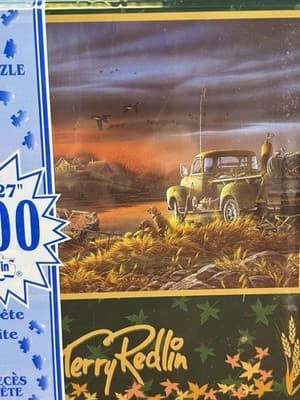 New Terry Redlin Fall Puzzle Tin 1000 Pieces 20 x 27 USA Made Vintage NOS - Thumbnail 2