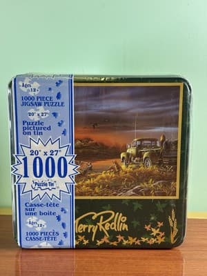 New Terry Redlin Fall Puzzle Tin 1000 Pieces 20 x 27 USA Made Vintage NOS