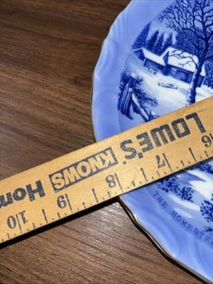 Vintage The Homestead in Winter Currier & Ives, Blue White Plate 8" Japan - Thumbnail 11