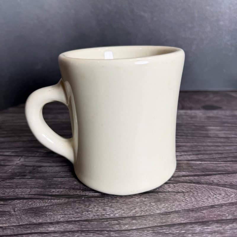 Vintage Victor Heavy Ceramic Diner Mug Cream Ivory Restaurant Ware
