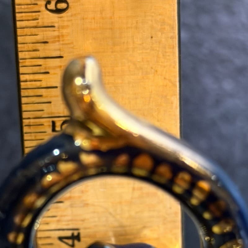 MICA Italy Cobalt Blue Gilt Floral Footed Trinket Box 1498 - Thumbnail 12