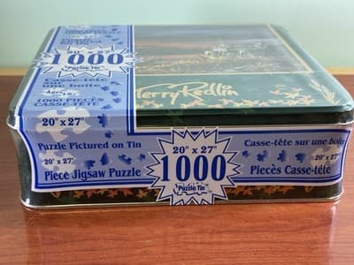 New Terry Redlin Fall Puzzle Tin 1000 Pieces 20 x 27 USA Made Vintage NOS - Thumbnail 8