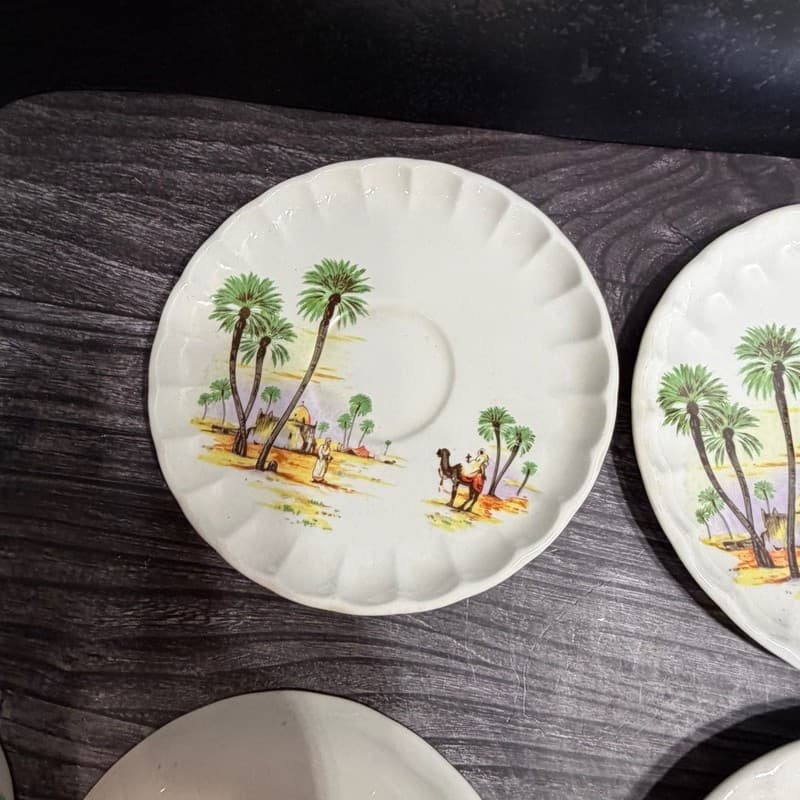 W.S. George Bolera Desert Camel Tea Cups and Saucers Set of 8 - Thumbnail 18