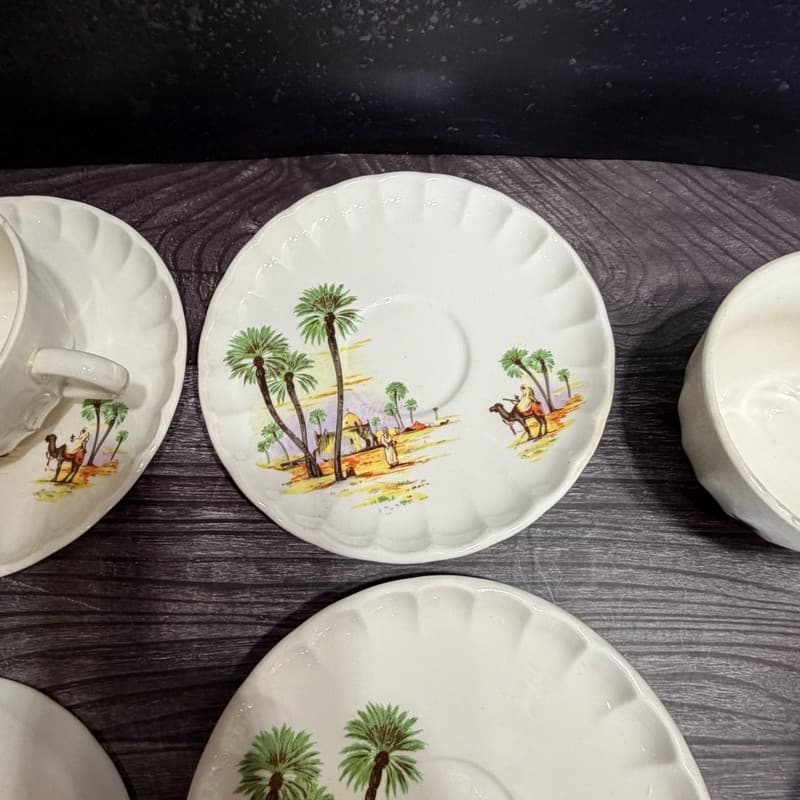W.S. George Bolera Desert Camel Tea Cups and Saucers Set of 8 - Thumbnail 20