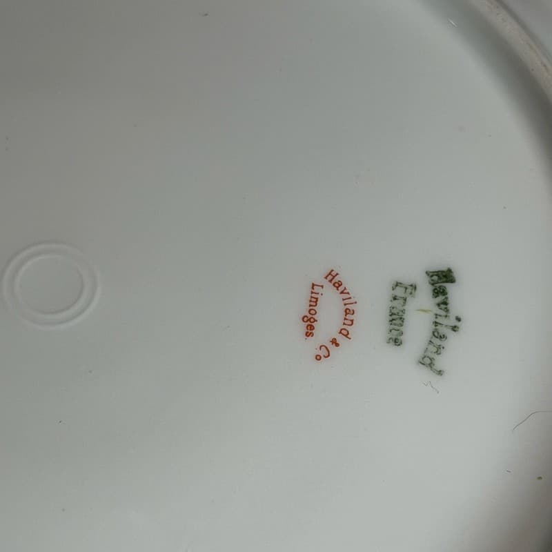 Vintage Haviland & Co. Limoges 9.75 Inch Dinner Plate Schleiger 61 Pattern Green - Thumbnail 8