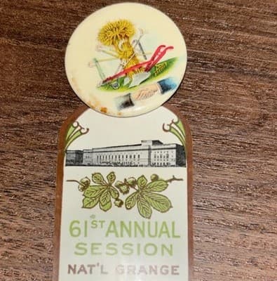 1927 61st Annual Session NAT'L Grange P OF H Cleveland OH Pinback/Button/Ribbon