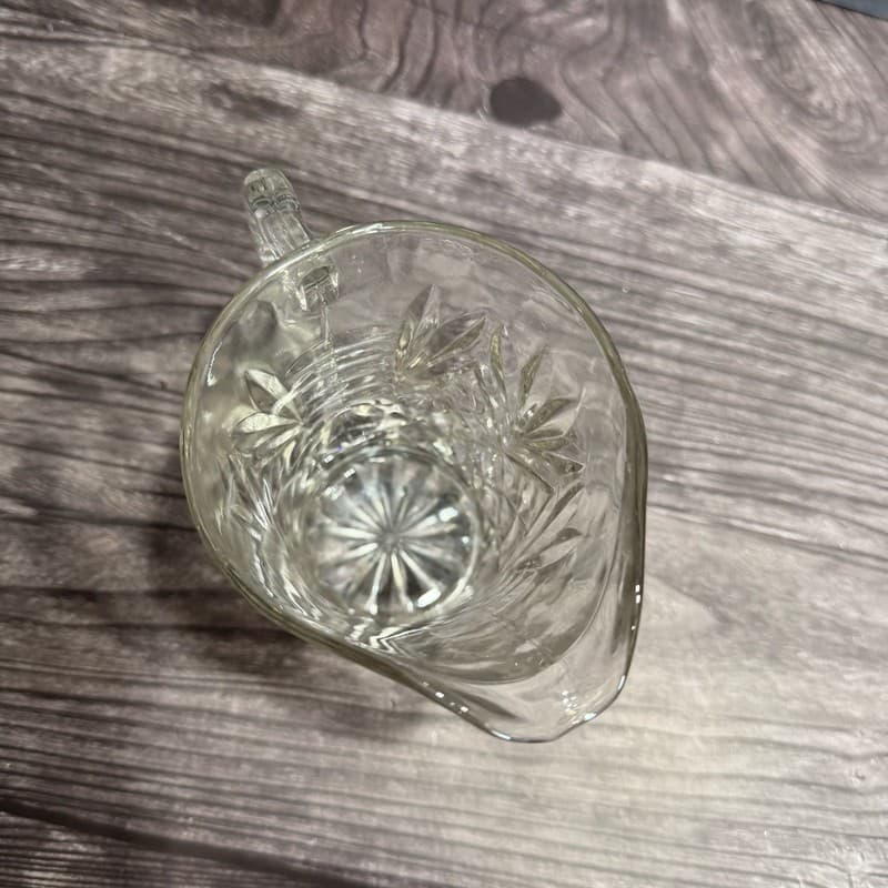 Vintage Anchor Hocking Prescut Clear Pineapple Pattern Glass Creamer Pitcher - Thumbnail 8