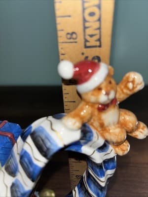 AMBIANCE COLLECTIBLES CHRISTMAS DREAMS NANETTE VACHER TEAPOT Snowman Sled Cat - Thumbnail 10