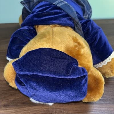 VTG Thistle Products Scottish Teddy Bear Made in Scotland 17" W/ Tag Blue Plaid - Thumbnail 10
