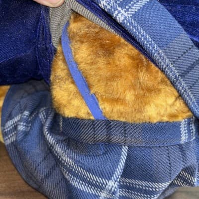 VTG Thistle Products Scottish Teddy Bear Made in Scotland 17" W/ Tag Blue Plaid - Thumbnail 8