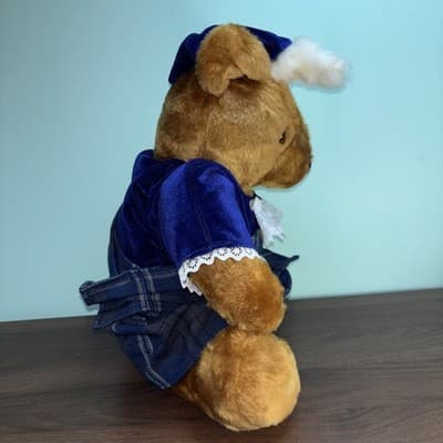 VTG Thistle Products Scottish Teddy Bear Made in Scotland 17" W/ Tag Blue Plaid - Thumbnail 6