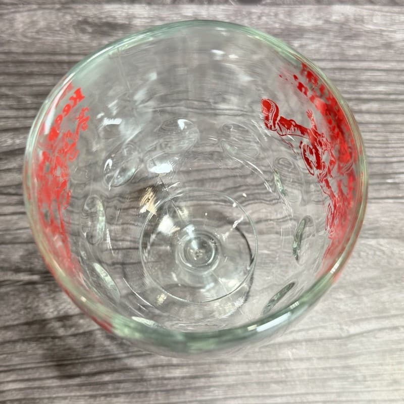 Vintage 1970s Robert Crumb 'Keep On Truckin'' Red Graphic Beer Glass Goblet - Thumbnail 8