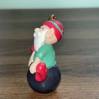 Vintage Bowling Ball Christmas Ornament "Elves Days Off" Santa's Champs - Thumbnail 5