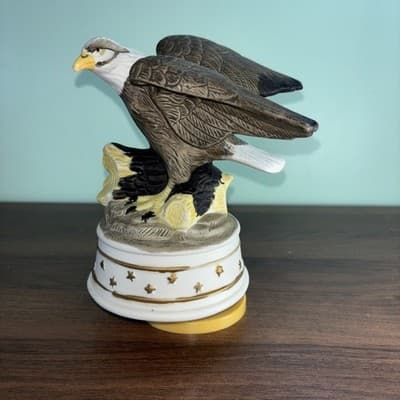 American Eagle Wings Out Porcelain Rotating Music Box “America the Beautiful � - Thumbnail 3