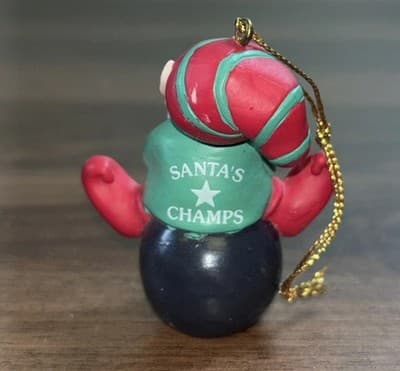 Vintage Bowling Ball Christmas Ornament "Elves Days Off" Santa's Champs - Thumbnail 3