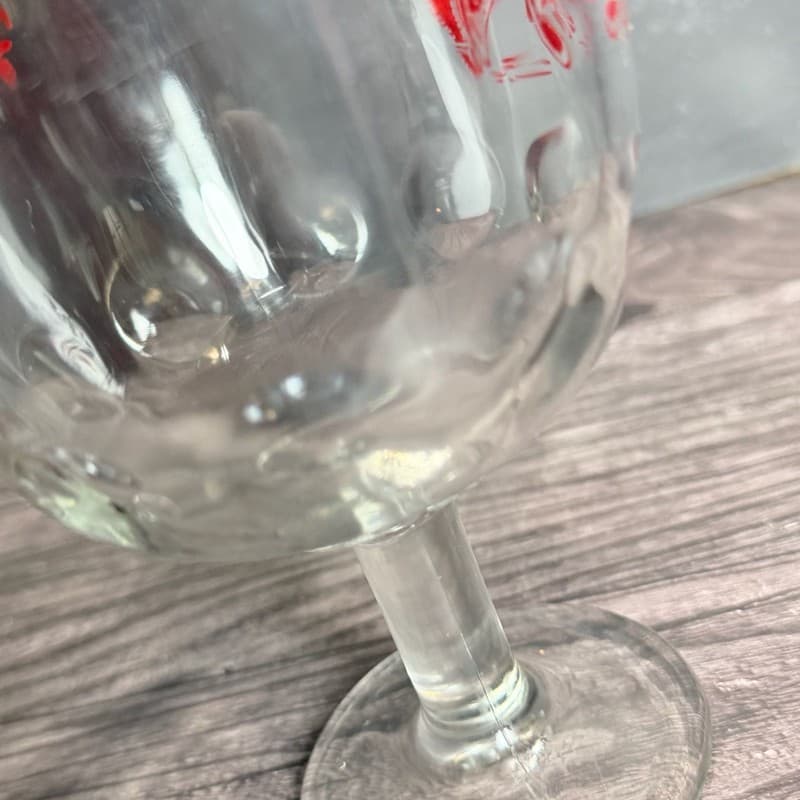 Vintage 1970s Robert Crumb 'Keep On Truckin'' Red Graphic Beer Glass Goblet - Thumbnail 9