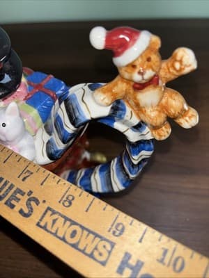 AMBIANCE COLLECTIBLES CHRISTMAS DREAMS NANETTE VACHER TEAPOT Snowman Sled Cat - Thumbnail 11