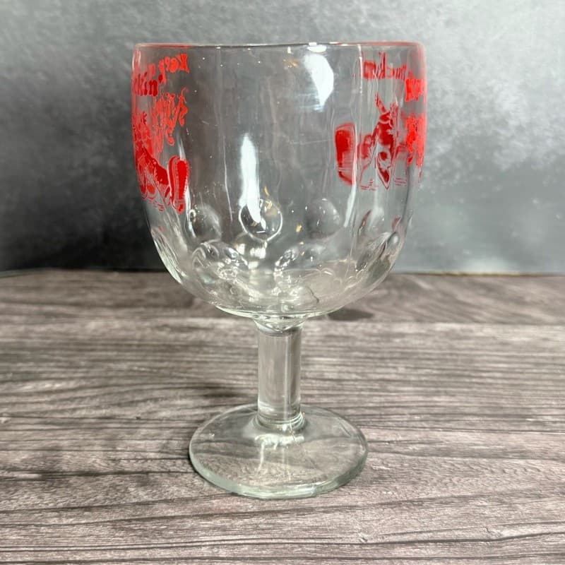 Vintage 1970s Robert Crumb 'Keep On Truckin'' Red Graphic Beer Glass Goblet - Thumbnail 10