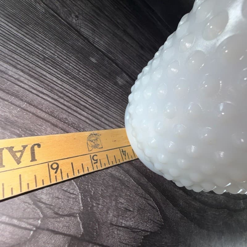 Set of 2 Vintage Fire-King White Milk Glass Hobnail and Ladder Planters - Thumbnail 15