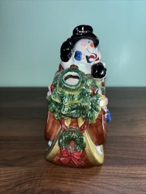AMBIANCE COLLECTIBLES CHRISTMAS DREAMS NANETTE VACHER TEAPOT Snowman Sled Cat - Thumbnail 5