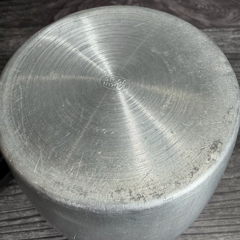Vintage Mid-Century JC115 Japan Brushed Aluminum Coffee Canister with Black Lid - Thumbnail 5