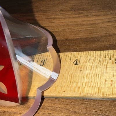 Lenox Glass Vase 9" Clear Ruby Red Etched Cut To Clear Romania Bohemian - Thumbnail 14