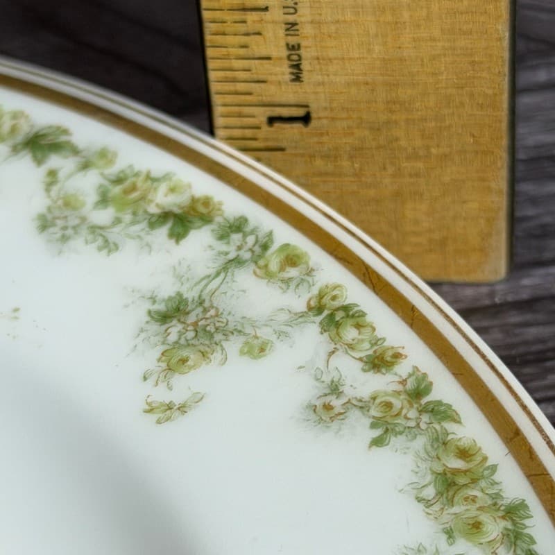 Vintage Haviland & Co. Limoges 9.75 Inch Dinner Plate Schleiger 61 Pattern Green - Thumbnail 6