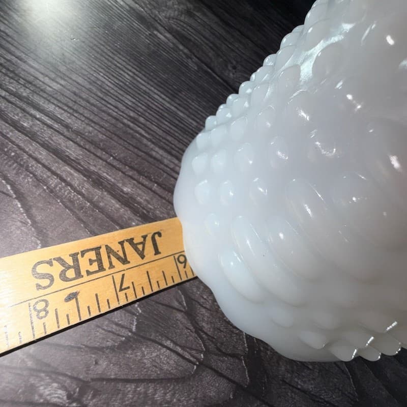 Set of 2 Vintage Fire-King White Milk Glass Hobnail and Ladder Planters - Thumbnail 16