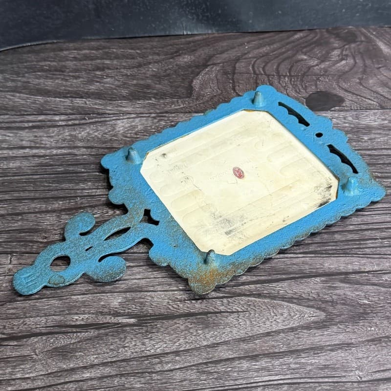 Vintage Japanese Cast Iron and Ceramic Tile Fruit Trivet Wall Hanging - Thumbnail 10