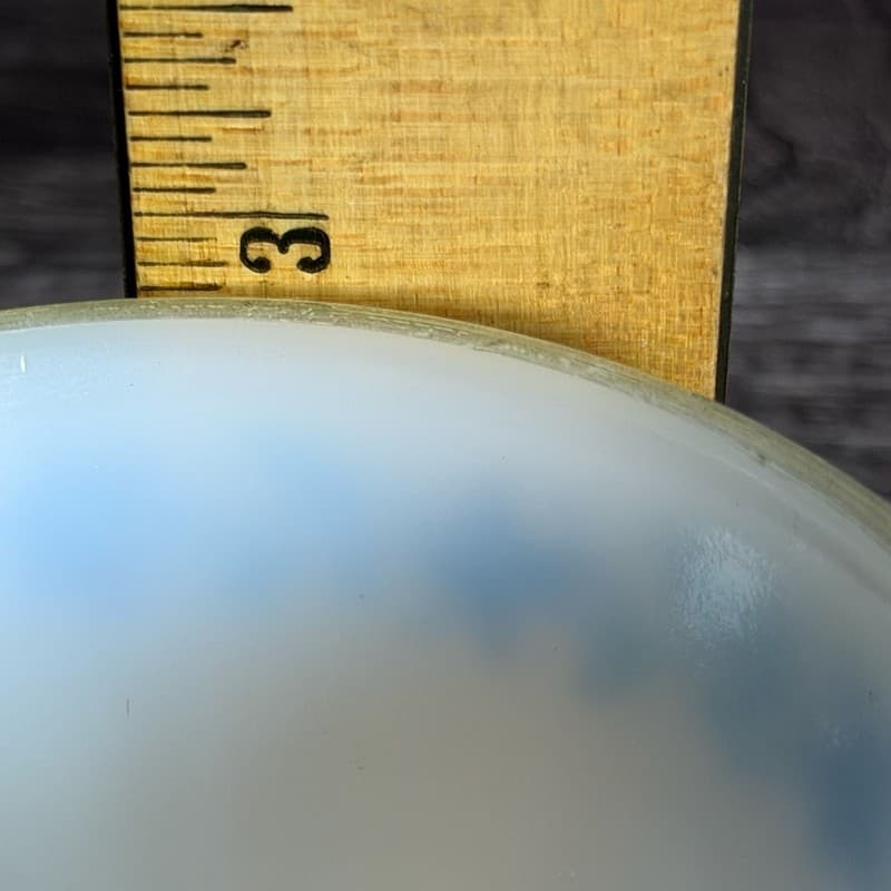 Vintage Termocrisa Mexico Milk Glass Cup Blue Floral Pattern Ribbed 3" - Thumbnail 11